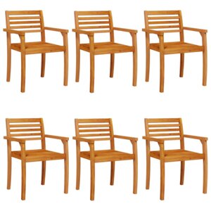 vidaXL Chaises de jardin lot de 6 59x55x85 bois massif d'acacia