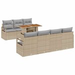 vidaXL Ensemble de canapé de jardin avec coussin 8 Pièces Beige et gris