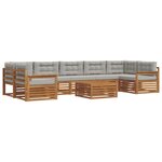vidaXL Ensemble de canapés d'extérieur 8 Pièces Gris Naturel et Clair