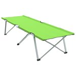 vidaXL Lit de camping pliant Vert foncé Cadre en métal avec surface en tissu