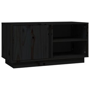 vidaXL Meuble TV Noir 80x35x40 5 cm Bois de pin massif