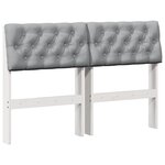 vidaXL Tête de lit capitonnée Gris clair 120 cm Pin massif