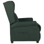 vidaXL Fauteuil inclinable Vert foncé Tissu