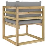 vidaXL Canapés d'angle de jardin 2Pièces et coussins Pin imprégné de vert