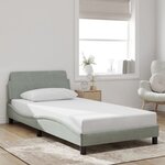 vidaXL Cadre de lit Dover gris clair 100x203 cm velours