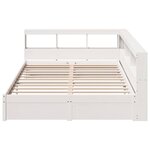 vidaXL Lit bibliothèque sans matelas blanc 160x200 cm bois pin massif
