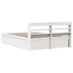vidaXL Cadre de lit avec tête de lit blanc 120x200 cm bois pin massif