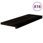 vidaXL Marches d'escalier 16 Pièces marron foncé 70x25x2 cm chêne massif
