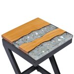 Vidaxl table basse 30 x 30 x 50 cm bois de teck massif et polyrésine