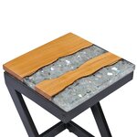 vidaXL Table basse 30 x 30 x 50 cm Bois de teck massif et polyrésine