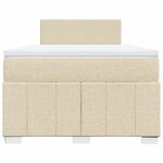 vidaXL Sommier à lattes de lit avec matelas Crème 120x200 cm Tissu