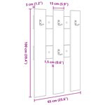vidaXL Porte-manteau mural avec stockage Gris béton 65 x 3 x 100 cm