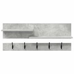 vidaXL Porte-manteau mural avec étagère Gris béton 90 x 15 x 36 cm