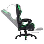 vidaXL Fauteuil de jeux vidéo avec repose-pied Vert et noir Similicuir
