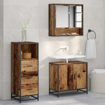 vidaXL Ensemble de mobilier de salle de bain 3 Pièces Bois ancien