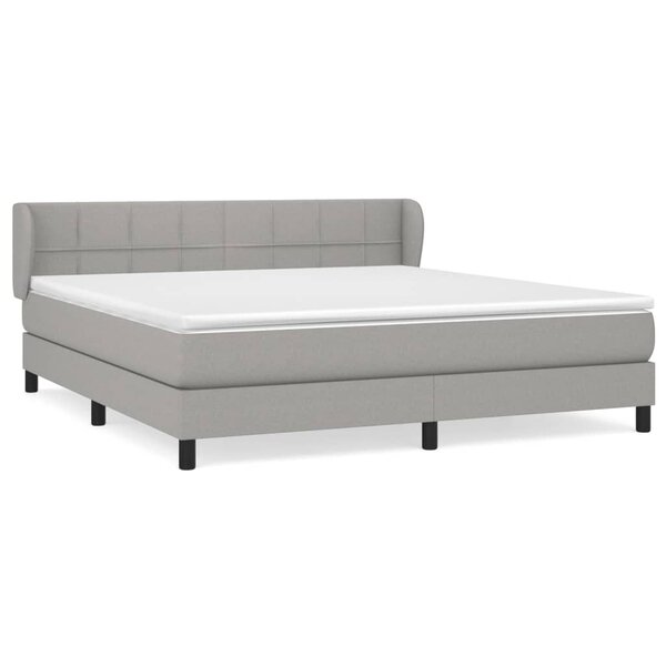 vidaXL Sommier à lattes de lit avec matelas Gris clair 180x200cm Tissu