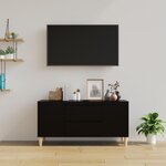 vidaXL Meuble TV Noir 102x44 5x50 cm Bois d'ingénierie