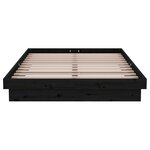 vidaXL Cadre de lit sans matelas noir bois massif