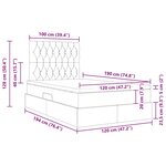 vidaXL Lit avec rangement et LED Gris clair 120 x 190 cm Polyester