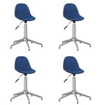 vidaXL Chaises pivotantes à manger lot de 4 bleu tissu