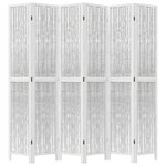 vidaXL Cloison de séparation 6 panneaux blanc bois de paulownia massif