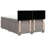 vidaXL Sommier à lattes de lit avec matelas Taupe 160x200 cm Tissu