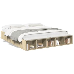 vidaXL Cadre de lit sans matelas chêne sonoma 180x200 cm