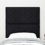 vidaXL Tête de lit avec des lumières à LED Réglable Noir 80 cm tissu
