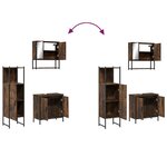 vidaXL Ensemble de meubles de salle de bain 3 Pièces Chêne fumé