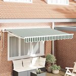 vidaXL Auvent Rétractable Vert et blanc 350x200 cm tissu