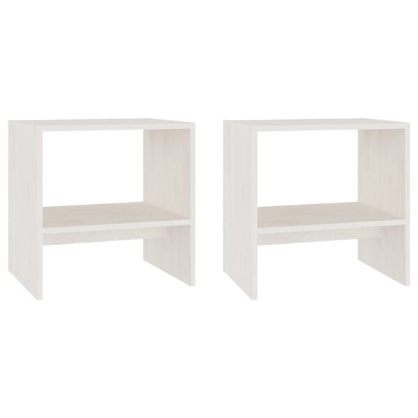 vidaXL Tables de chevet 2 Pièces Blanc 40x30 5x40 cm Bois de pin massif