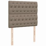 vidaXL Sommier à lattes de lit matelas et LED taupe 120x190 cm tissu