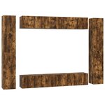 vidaXL Ensemble de meubles TV 10 Pièces Chêne fumé Bois d'ingénierie