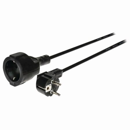NEDIS Power Cable - Schuko Male Angled - Schuko Female - 2.0 m - Noir