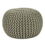 LABEL51 Pouf tricoté Coton M Vert olive