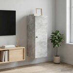vidaXL Armoire Murale 33 x 34 5 x 90 cm Bois d'ingénierie Gris béton