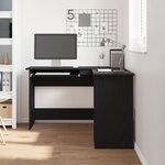 Bureau vidaXL Noir en Chêne 120x140x75 cm en Bois d'ingénierie