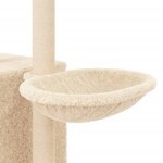 vidaXL Arbre à chat avec griffoirs en sisal Crème 145 cm