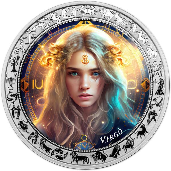 Pièce de monnaie en Argent 5 Cedis g 31.1 (1 oz) Millésime 2025 Space Zodiac VIRGO