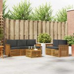 vidaXL Ensembles de canapés avec coussin 6 Pièces Naturel et Anthracite