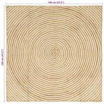 vidaXL Tapis Naturel et Blanc 120 x 120 cm Jute