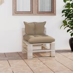 Vidaxl canapé de milieu palette de jardin avec coussins bois de pin