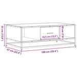 vidaXL Table basse noir 100x57x35 cm bois d'ingénierie et métal