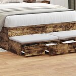 Tiroirs de lit vidaXL Chêne fumé 120x36 5x16 5 cm Bois d'ingénierie