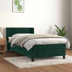 vidaXL Sommier à lattes de lit avec matelas Vert foncé 90x190 cm