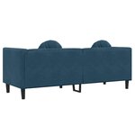 vidaXL Canapé avec coussins 3 places bleu velours