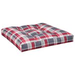 vidaXL Coussin de palette motif à carreaux rouge 80x80x12 cm tissu