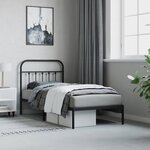 vidaXL Cadre de lit métal sans matelas avec tête de lit noir 80x200 cm