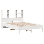 vidaXL Lit bibliothèque sans matelas blanc 140x190 cm bois pin massif