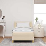vidaXL Lit à Ressorts avec matelas Crème 80 x 200 cm tissu